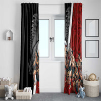 New Zealand Te Matatini Window Curtain Kapa Haka and Silver Fern - Maori Art Pattern LT03 - Polynesian Pride