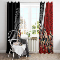 New Zealand Te Matatini Window Curtain Kapa Haka and Silver Fern - Maori Art Pattern LT03 - Polynesian Pride