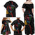 New Zealand Tui Birds Love Couple Family Matching Off Shoulder Maxi Dress and Hawaiian Shirt The Heart of Silver Fern Leaves and Maori Tattoo Pattern