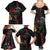 New Zealand Tui Birds Love Couple Family Matching Summer Maxi Dress and Hawaiian Shirt The Heart of Silver Fern Leaves and Maori Tattoo Pattern