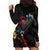 New Zealand Tui Birds Love Couple Hoodie Dress The Heart of Silver Fern Leaves and Maori Tattoo Pattern