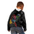 New Zealand Tui Birds Love Couple Kid Hoodie The Heart of Silver Fern Leaves and Maori Tattoo Pattern