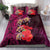 Pasifika Festival Bedding Set Plumeria Turtles with Hibiscus - Polynesian Art Tattoo Pink Color