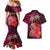 Pasifika Festival Couples Matching Mermaid Dress and Hawaiian Shirt Plumeria Turtles with Hibiscus - Polynesian Art Tattoo Pink Color