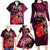 Pasifika Festival Family Matching Long Sleeve Bodycon Dress and Hawaiian Shirt Plumeria Turtles with Hibiscus - Polynesian Art Tattoo Pink Color