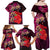 Pasifika Festival Family Matching Off Shoulder Maxi Dress and Hawaiian Shirt Plumeria Turtles with Hibiscus - Polynesian Art Tattoo Pink Color