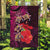 Pasifika Festival Garden Flag Plumeria Turtles with Hibiscus - Polynesian Art Tattoo Pink Color