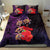 Pasifika Festival Bedding Set Plumeria Turtles with Hibiscus - Polynesian Art Tattoo Purple Color