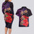 Pasifika Festival Couples Matching Long Sleeve Bodycon Dress and Hawaiian Shirt Plumeria Turtles with Hibiscus - Polynesian Art Tattoo Purple Color