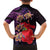 Pasifika Festival Family Matching Off The Shoulder Long Sleeve Dress and Hawaiian Shirt Plumeria Turtles with Hibiscus - Polynesian Art Tattoo Purple Color