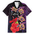 Pasifika Festival Family Matching Off The Shoulder Long Sleeve Dress and Hawaiian Shirt Plumeria Turtles with Hibiscus - Polynesian Art Tattoo Purple Color