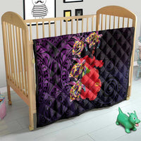 Pasifika Festival Quilt Plumeria Turtles with Hibiscus - Polynesian Art Tattoo Purple Color
