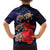 Pasifika Festival Family Matching Long Sleeve Bodycon Dress and Hawaiian Shirt Plumeria Turtles with Hibiscus - Polynesian Art Tattoo Dark Navy Color