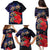 Pasifika Festival Family Matching Puletasi and Hawaiian Shirt Plumeria Turtles with Hibiscus - Polynesian Art Tattoo Dark Navy Color