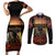 New Zealand and Australia ANZAC Day Couples Matching Short Sleeve Bodycon Dress and Long Sleeve Button Shirt Kiwi Bird and Kangaroo Soldier LT03 Black - Polynesian Pride