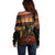 New Zealand and Australia ANZAC Day Off Shoulder Sweater Kiwi Bird and Kangaroo Soldier LT03 - Polynesian Pride