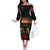 New Zealand and Australia ANZAC Day Off The Shoulder Long Sleeve Dress Kiwi Bird and Kangaroo Soldier LT03 Women Black - Polynesian Pride