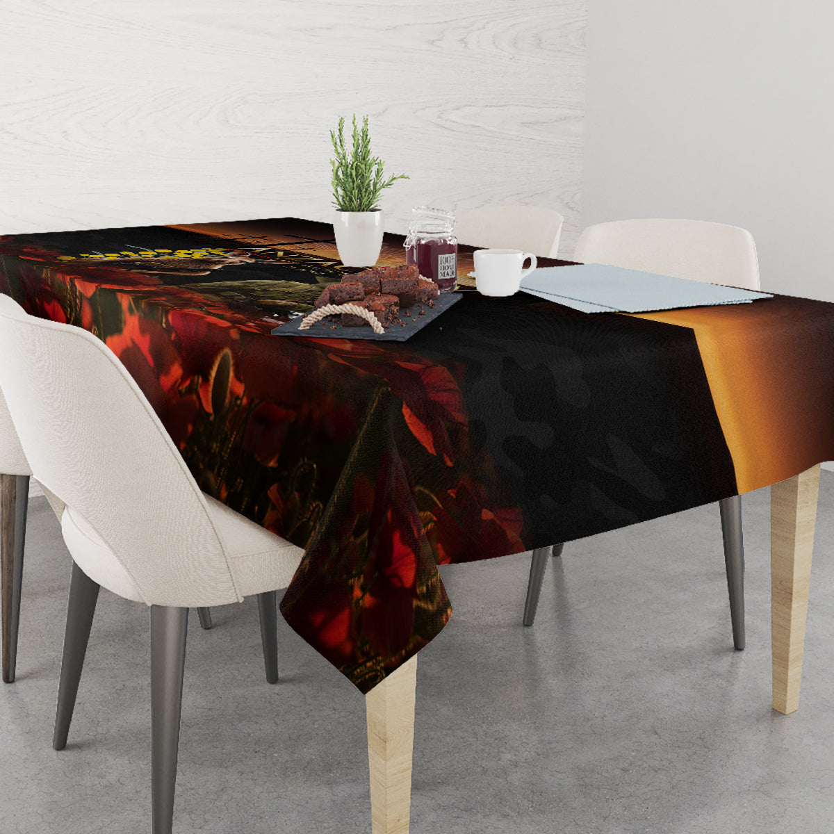 New Zealand and Australia ANZAC Day Tablecloth Kiwi Bird and Kangaroo Soldier LT03 - Polynesian Pride