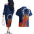 Cook Island ANZAC Day Couples Matching Off The Shoulder Long Sleeve Dress and Hawaiian Shirt Soldier Paying Respect We Shall Remember Them LT03 - Polynesian Pride