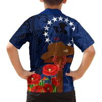 Cook Island ANZAC Day Family Matching Puletasi and Hawaiian Shirt Soldier Paying Respect We Shall Remember Them LT03 - Polynesian Pride