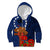 Cook Island ANZAC Day Kid Hoodie Soldier Paying Respect We Shall Remember Them LT03 Hoodie Blue - Polynesian Pride