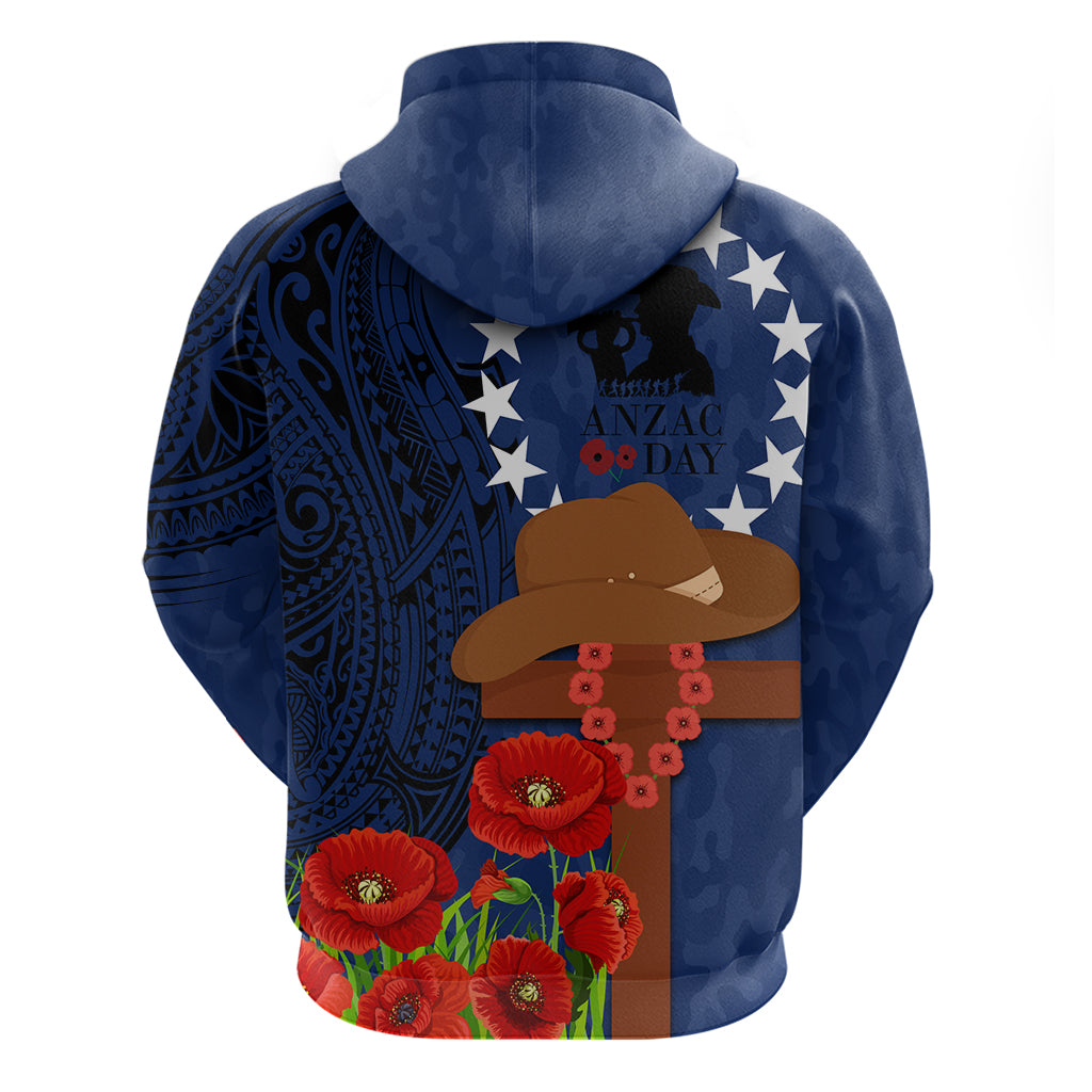 Cook Island ANZAC Day Zip Hoodie Soldier Paying Respect We Shall Remember Them LT03 - Polynesian Pride