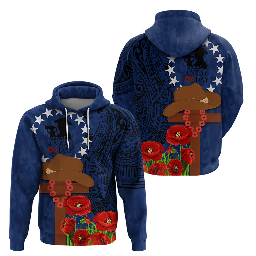 Cook Island ANZAC Day Zip Hoodie Soldier Paying Respect We Shall Remember Them LT03 - Polynesian Pride