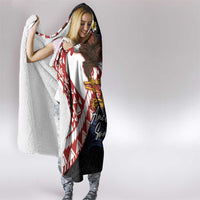 American Samoa Flag Day Hooded Blanket Polynesian Tatau Art and Plumeria