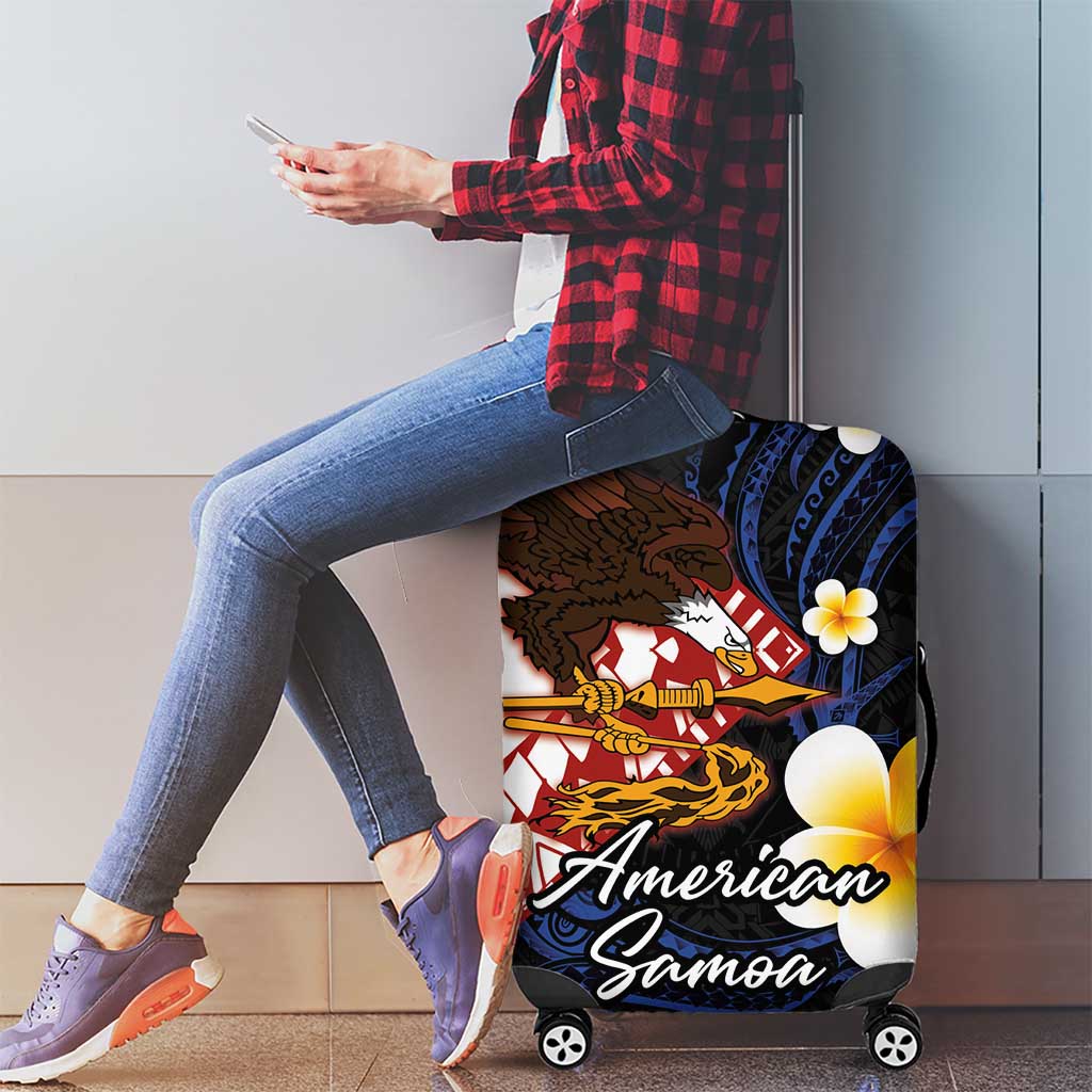 American Samoa Flag Day Luggage Cover Polynesian Tatau Art and Plumeria