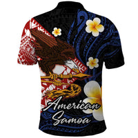 American Samoa Flag Day Polo Shirt Polynesian Tatau Art and Plumeria