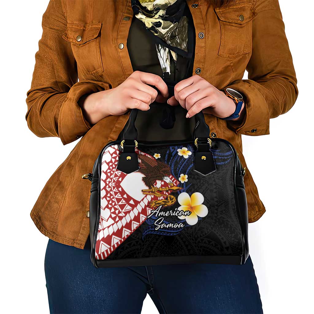 American Samoa Flag Day Shoulder Handbag Polynesian Tatau Art and Plumeria