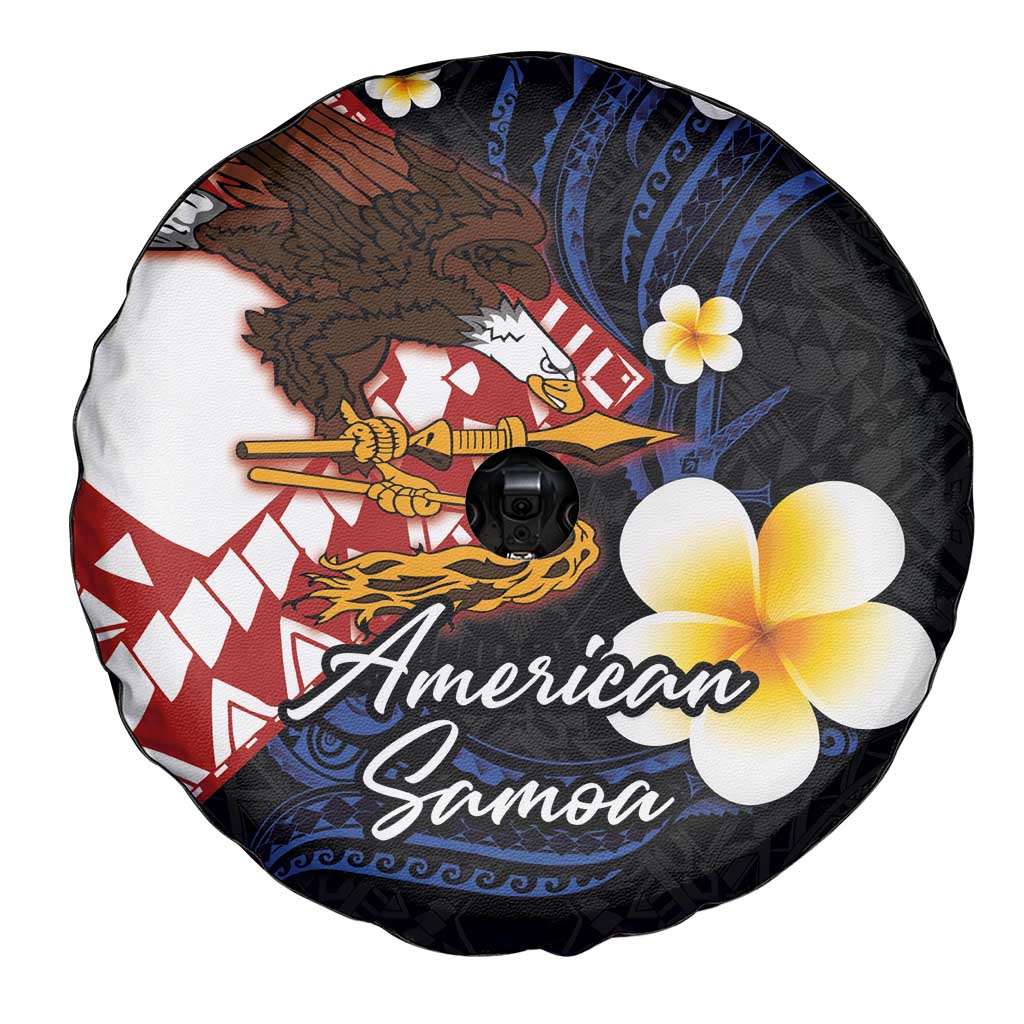 American Samoa Flag Day Spare Tire Cover Polynesian Tatau Art and Plumeria