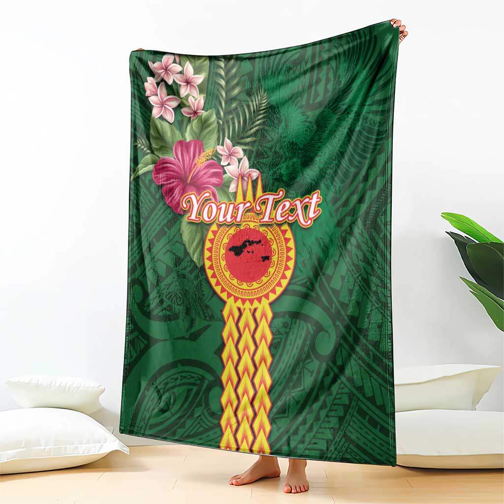 Personalised Manuʻa Islands Blanket Polynesian Style with Rooster Tattoo and Tropical Plants LT03 - Polynesian Pride