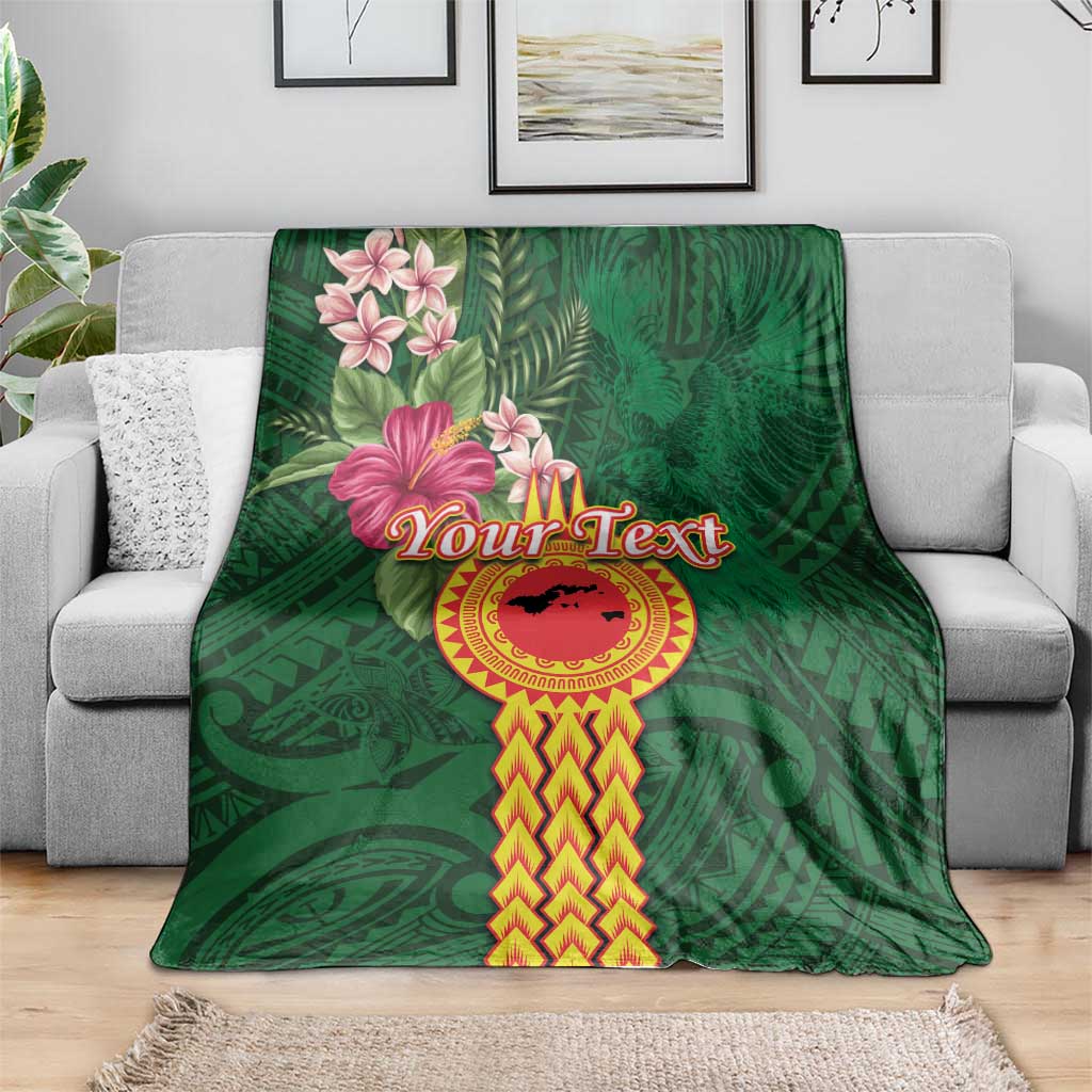 Personalised Manuʻa Islands Blanket Polynesian Style with Rooster Tattoo and Tropical Plants LT03 - Polynesian Pride