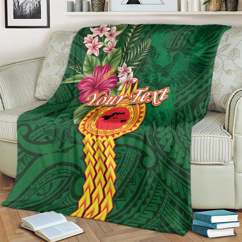Personalised Manuʻa Islands Blanket Polynesian Style with Rooster Tattoo and Tropical Plants LT03 - Polynesian Pride