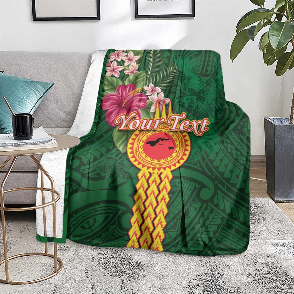 Personalised Manuʻa Islands Blanket Polynesian Style with Rooster Tattoo and Tropical Plants LT03 - Polynesian Pride