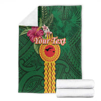 Personalised Manuʻa Islands Blanket Polynesian Style with Rooster Tattoo and Tropical Plants LT03 - Polynesian Pride