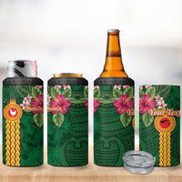 Personalised Manuʻa 4 in 1 Can Cooler Tumbler Polynesian Style with Rooster Tattoo and Tropical Plants LT03 - Polynesian Pride