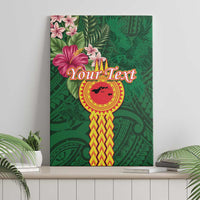 Personalised Manuʻa Islands Canvas Wall Art Polynesian Style with Rooster Tattoo and Tropical Plants LT03 - Polynesian Pride