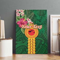 Personalised Manuʻa Islands Canvas Wall Art Polynesian Style with Rooster Tattoo and Tropical Plants LT03 - Polynesian Pride
