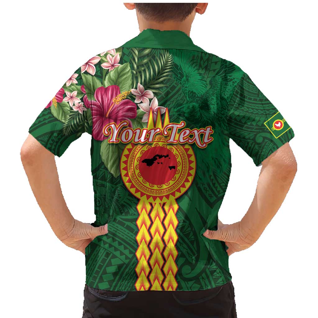 Manuʻa Islands Family Matching Mermaid Dress and Hawaiian Shirt Polynesian Style with Rooster Tattoo and Tropical Plants