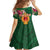 Manuʻa Islands Family Matching Off Shoulder Maxi Dress and Hawaiian Shirt Polynesian Style with Rooster Tattoo and Tropical Plants