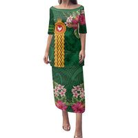 Manuʻa Islands Family Matching Puletasi and Hawaiian Shirt Polynesian Style with Rooster Tattoo and Tropical Plants