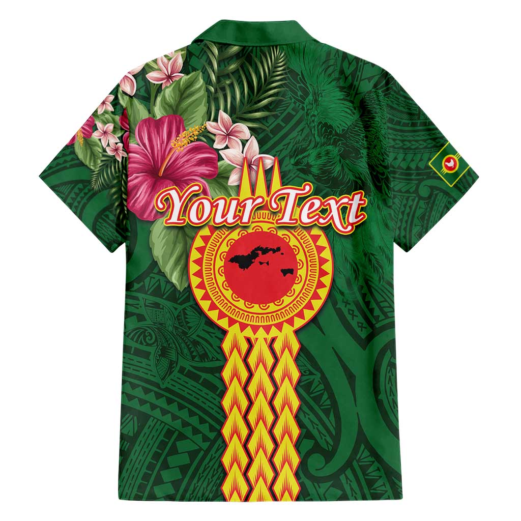 Personalised Manuʻa Islands Hawaiian Shirt Polynesian Style with Rooster Tattoo and Tropical Plants LT03 - Polynesian Pride