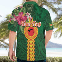 Personalised Manuʻa Islands Hawaiian Shirt Polynesian Style with Rooster Tattoo and Tropical Plants LT03 - Polynesian Pride