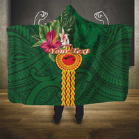 Personalised Manuʻa Islands Hooded Blanket Polynesian Style with Rooster Tattoo and Tropical Plants LT03 - Polynesian Pride