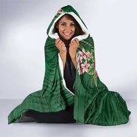 Personalised Manuʻa Islands Hooded Blanket Polynesian Style with Rooster Tattoo and Tropical Plants LT03 - Polynesian Pride