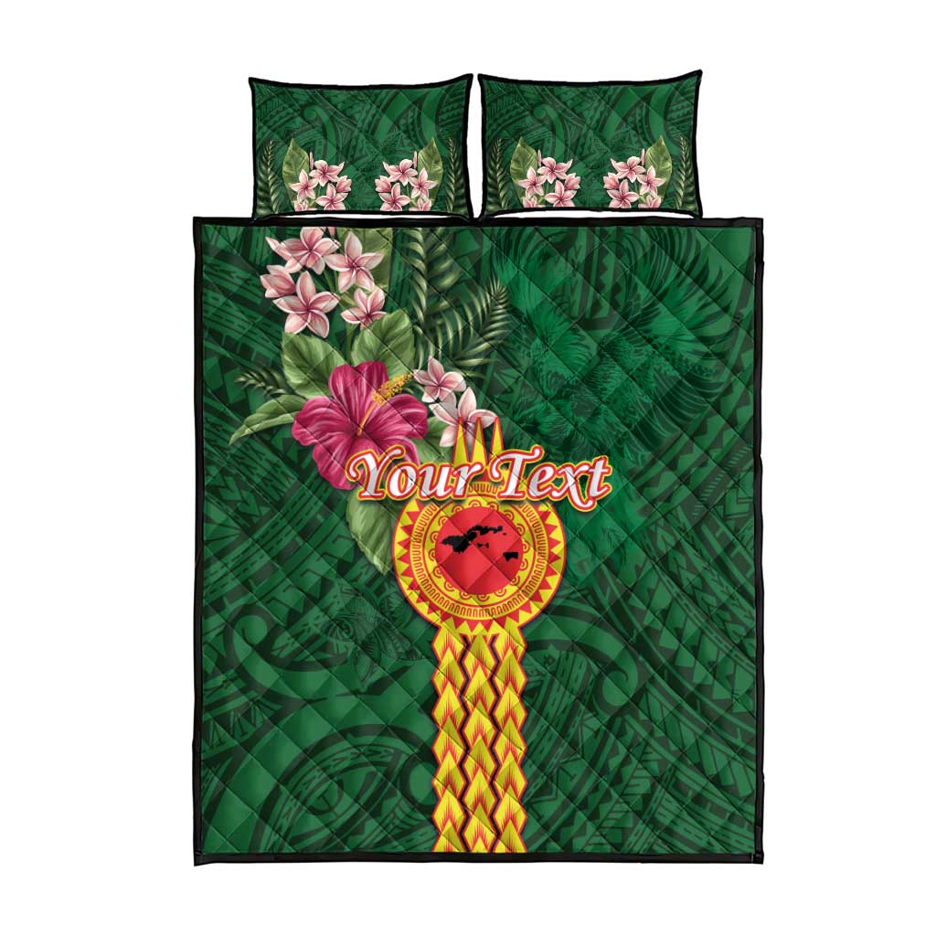 Personalised Manuʻa Islands Quilt Bed Set Polynesian Style with Rooster Tattoo and Tropical Plants LT03 - Polynesian Pride
