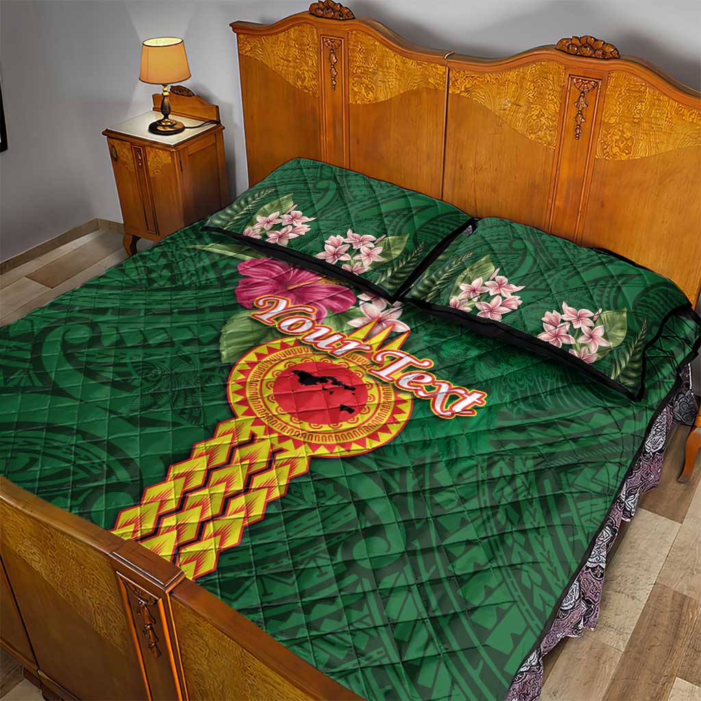 Personalised Manuʻa Islands Quilt Bed Set Polynesian Style with Rooster Tattoo and Tropical Plants LT03 - Polynesian Pride