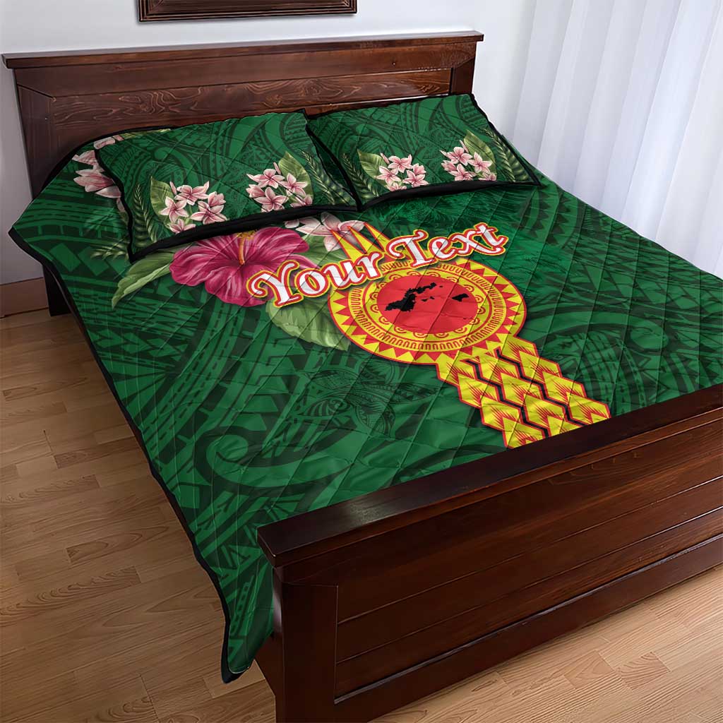 Personalised Manuʻa Islands Quilt Bed Set Polynesian Style with Rooster Tattoo and Tropical Plants LT03 - Polynesian Pride